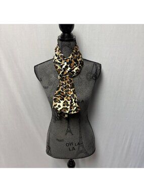 Leopard Print Scarf Lightweight Fashion Accessory Brown Black Animal Print